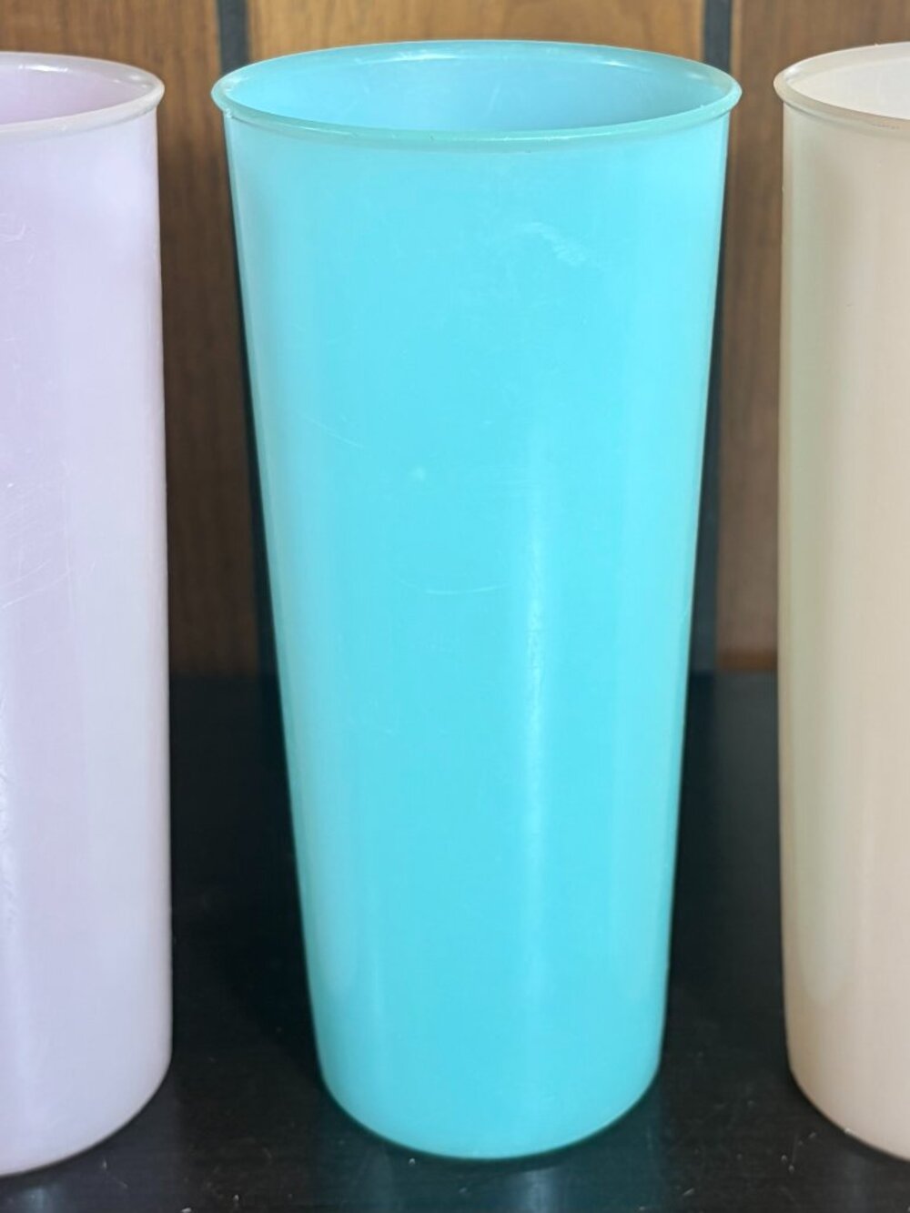 Vintage Tupperware 16 OZ Pastel Tumbler Drinking Cups #107 Set of 3 Multi Colors